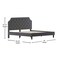 Merrick Lane Provence Platform Bed with Slatted Support Contemporary Tufted Upholstery with Accent Nail Trim